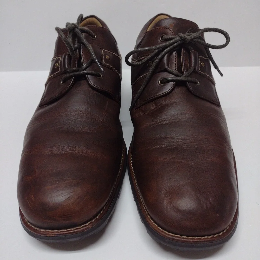 Johnston & Murphy Mens 13M Tyndall Brown Leather Cap Toe‎ Oxford 020-7414 Dress